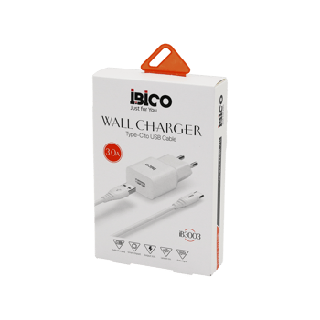 İb-3003 ( Usb To=( Type-c ) (set) (ev Başlık + Kablo=1mt) Telefon Şarj (hızlı) ( 3.0a ) (9v-12v )