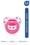 Wee Baby Desenli Damaklı Silikon Emzik 0-6 Ay Pembe