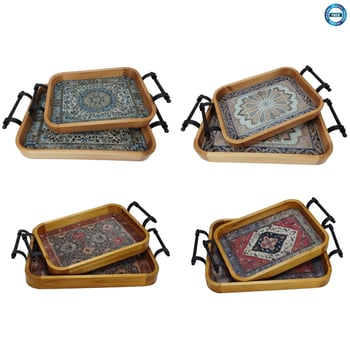 Sunum Tepsisi Ahşap - İkili