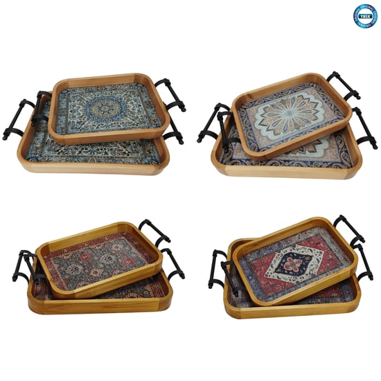 Sunum Tepsisi Ahşap - İkili