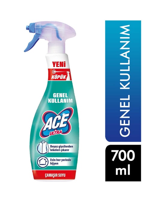 Ace Ultra Köpük Çamaşır Suyu Sprey 700 Ml Genel Kullanım