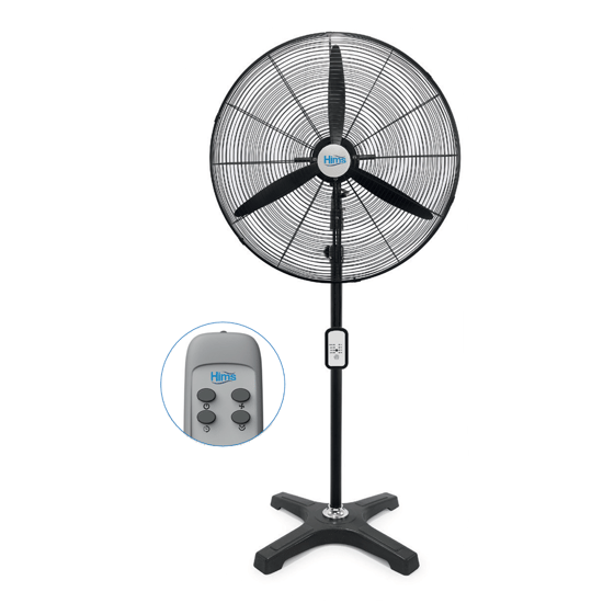 Hims 75cm (30inç) Sanayi Tipi Ayaklı Tip Kumandalı Vantilatör 210w Hef-ak750