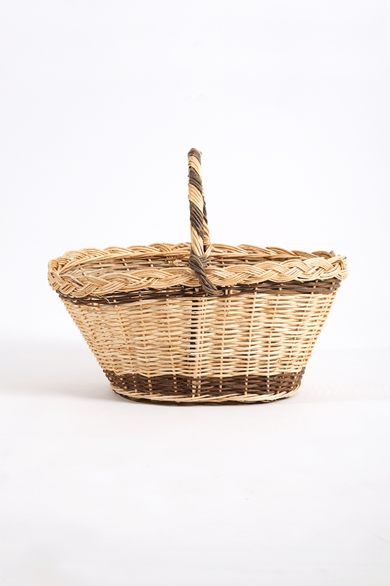 Tek Saç Örgü Hasır Sepet H : 24 Cm