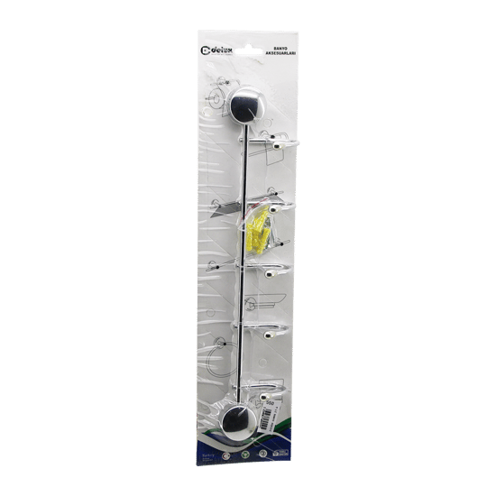 Delux Banyo Kod-550 ( 5 Kollu ) ( Krom ) Banyo Askısı ( Vidalı Montaj )