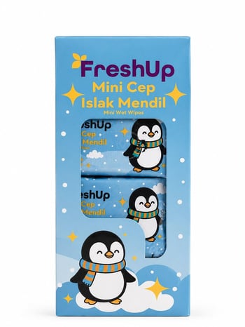 Freshup 8li Mini Islak Mendil - Penguen