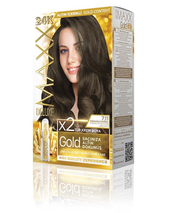 Maxx Deluxe Gold Beauty Set Boya 7.11 Yoğun Küllü Kumral