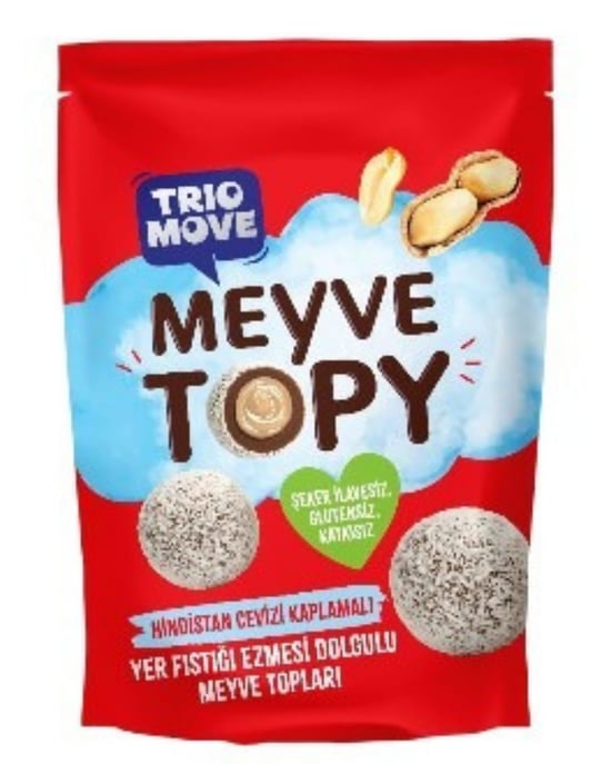 Trio Move Meyve Topy Hindistan Ceviz Kaplamalı Yer Fıstığı Ezmesi Dolgulu Meyve Topları 96 gr