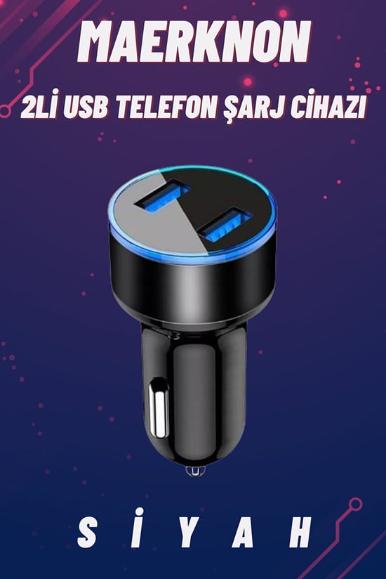 OTO Maerknon 2li Usb 4,8 A Telefon Şarj Cihazı -siyah