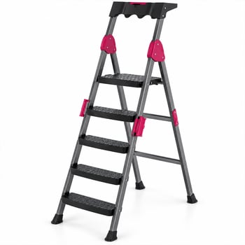 Lorenzo Mrd-104 ( 4+1 ) Basamaklı Metal Merdiven ( 150kg.taşıma )