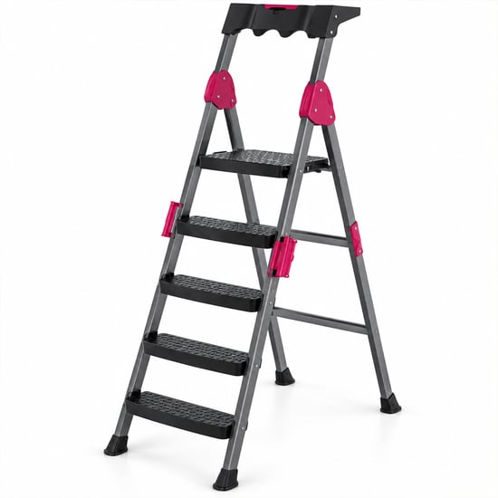 Lorenzo Mrd-104 ( 4+1 ) Basamaklı Metal Merdiven ( 150kg.taşıma )