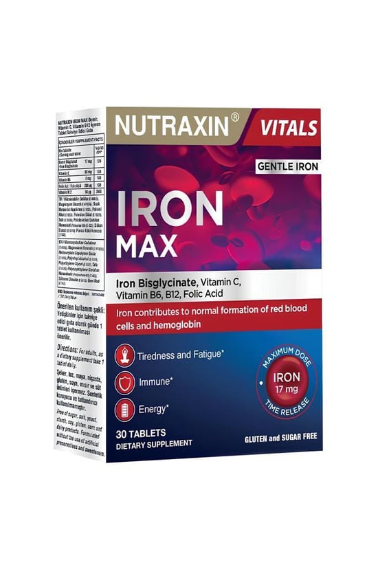 Nutraxin İron Max 17 Mg 30 Tablet