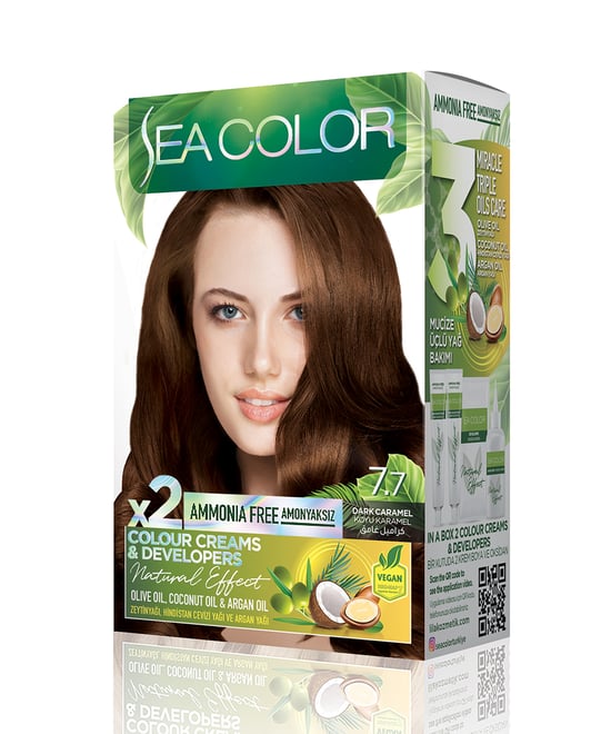 Sea Color Natural Effect Set Boya Amonyaksız 7.7 Koyu Karamel