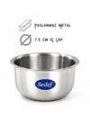 Sedef Premium Kuaför Tıraş Tası Paslanmaz Metal Büyük Boy Krom Kaplama