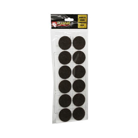 Flamme-0015 ( 38mm ) ( Yuvarlak ) ( 12pcs ) ( Zemin Koruyucu ) Mobilya Keçesi ( Yapışkanlı Montaj )