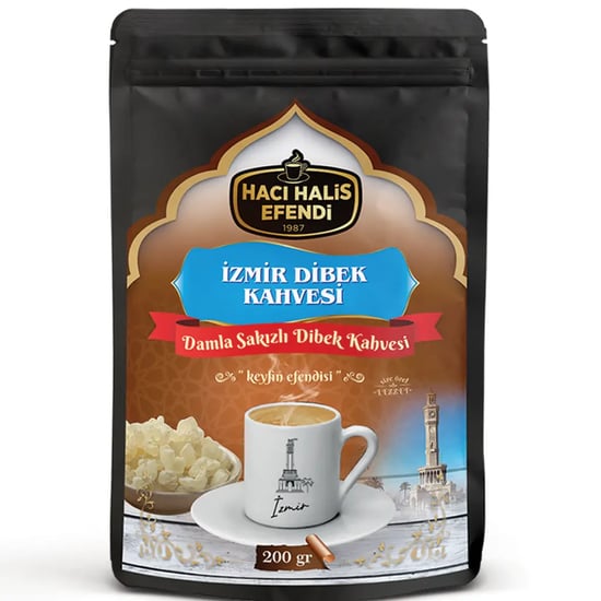 Hacı Halis Efendi İzmir Dibek Kahvesi 200 Gr Damla Sakızlı Yumuşak İçimli Doypack