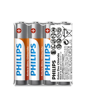 Philips Extra Zinc Chloride 1.5v Aaa Ince Kalem Pil 4'lü Naylon