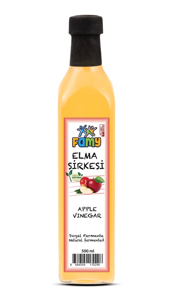 Famy Elma Sirkesi Doğal Fermentasyon 500 ML Cam Şişe