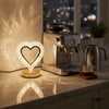 Buffer® Kalp Şeklinde Kristal Led Masa Lambası – Dokunmatik, 3 Renk İşık Modlu, Şarjlı Mini Dekorati