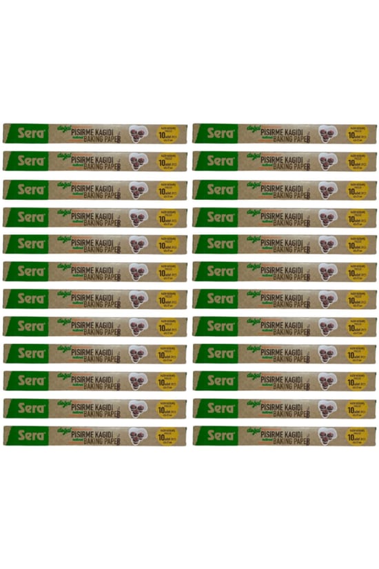 Sera Doğal Yeni Beyazlatılmamış Organik Hazır Kesilmiş Pişirme Kağıdı 10 Lu