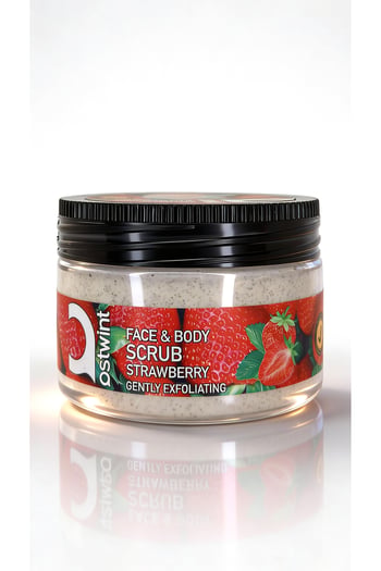 Yüz ve Vücut Peeling Scrub Çilek 300 Ml, Cilt Temizleyici, Pürüssüzleştirici, Dolaşımı Hızlandırıcı