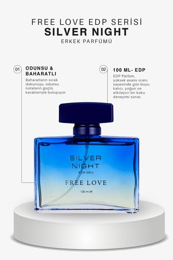 Free Love Silver Night Edp Odunsu Baharatlı Erkek Parfüm 100 Ml