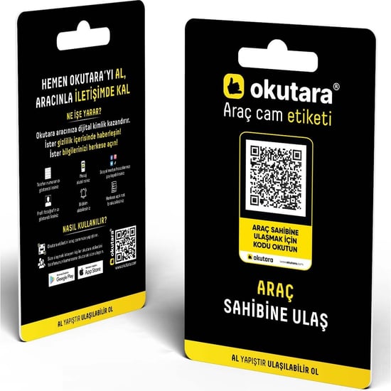 Okutara Araç Cam Etiketi Numaratör (qr Kİmlİk) - Ömür Boyu Lisans