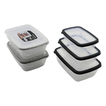 Qlux L-00764 Bio Saver (3pcs= 1200-1900-3200ml) Sızdırmaz Saklama Kabı Set (şeffaf Pls.kap