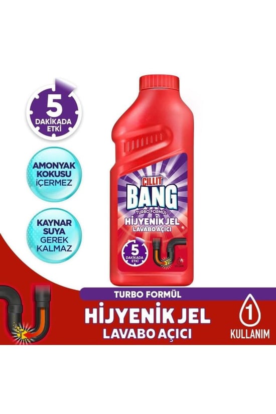 Cillit Bang Turbo Hijyenik Gider, Lavabo Açıcı Jel 500 ml
