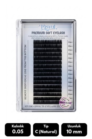 Misyul 0.05c Natural Kıvrım 10 Mm Soft Eyelash Doğal İpek Kirpik 16'lı