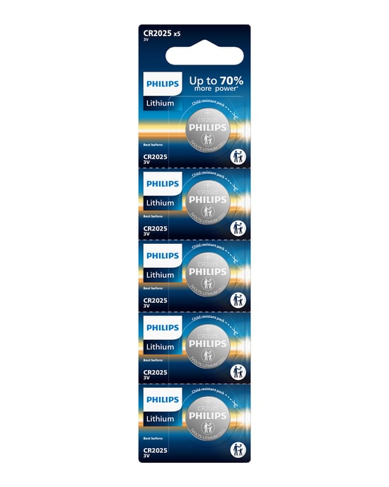 Philips Cr2025 3v Lityum Düğme Pil,saat ve Kumanda Pili - Dl2025 Muadili 5'li Blister
