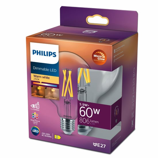 Philips Filament 60w Dimlenebilir Globe Ampul G93 Sari İşik 2700k