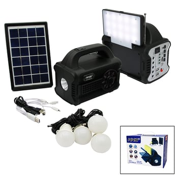 Nns Ns-s90ls (3in1&solar) (2in1 Sabit+oynar Başlı El Feneri) & Radyo & Mp3) Bluetooth & Usb/ Tf Port& 4pcs Ampul Kablolu & Powerbank