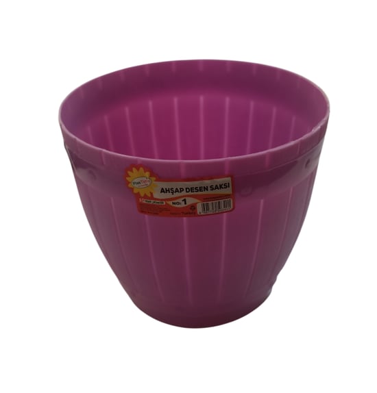 Hak 1 No Orijinal Ahşap Desenli Saksı Renkli 2,25 Litre