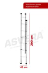 Asvera Endüstriyel 4 Metre 2 Parçalı Alüminyum Merdiven - 1.4 Mm Sürgülü Profesyonel Merdiven