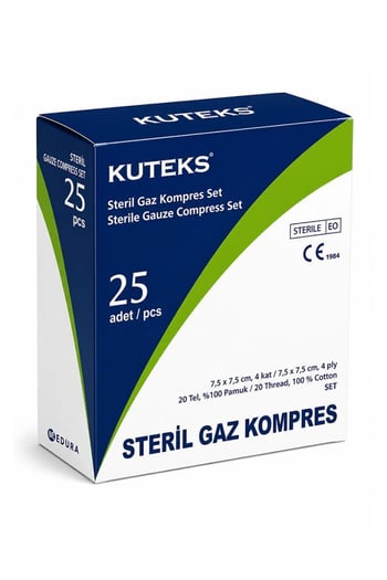 Kuteks Gaz Kompres 7,5 X 7,5 Cm 25 Adet