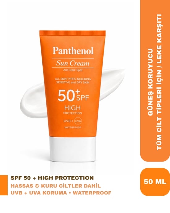 Tüm Cilt Tipleri için Ultra Hafif Leke Karşıtı Yüksek Korumalı Güneş Kremi Spf 50+ Uvb/uva 50 Ml