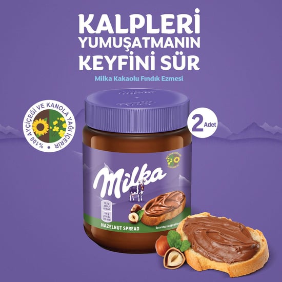 Milka Spread Hazelnut Sürülebilir Çikolata Kakaolu Fındık Ezmesi