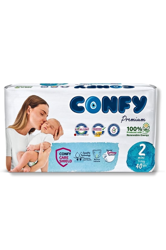 Confy Premium 2 Numara Bebek Bezi Mini 3 - 6 Kg 40 Adet