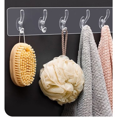 Baysa Yakut 5'li Şeffaf Yapışkanlı Askı