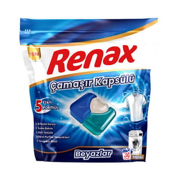 Renax Beyazlar için Kapsül Çamaşır Deterjanı 30'lu