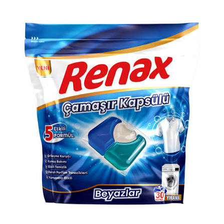 Renax Beyazlar için Kapsül Çamaşır Deterjanı 30'lu
