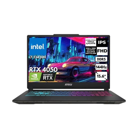 MSI Msı Cyborg 15 I5-13420H 16 GB 2 Tbssd 6gb RTX4050 15.6" Fhd 144Hz Windows 11 Pro Gaming Notebook