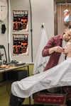 Point Barber Shop Kuaför Salonu için Parlak Metal Tablo 30x40 Cm Pctr-2006