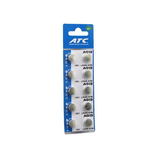 Atc Alkaline Button Battery ( Ag13 ) ( Lr-44/a76 ) ( Düğme Pil ) ( Alkalin ) ( 1.5v ) ( 10lu Kart )