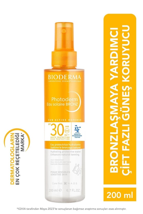 Bioderma Photoderm Eau Solaire Bronzlaştırıcı Güneş Koruyucu Spf 30 200 Ml