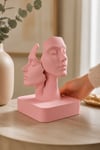 İkiliğin Yüzleri Figürlü Minimalist Dekoratif Biblo Pembe