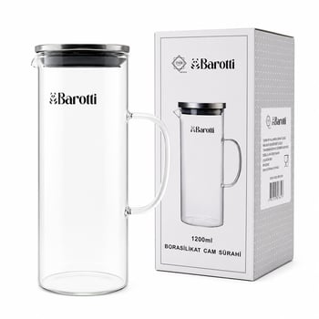 Barotti Dmr-9039 ( Metal Kapaklı ) Cam Sürahi & Borosilikat ( 1200ml )