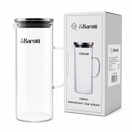 Barotti Dmr-9039 ( Metal Kapaklı ) Cam Sürahi & Borosilikat ( 1200ml )