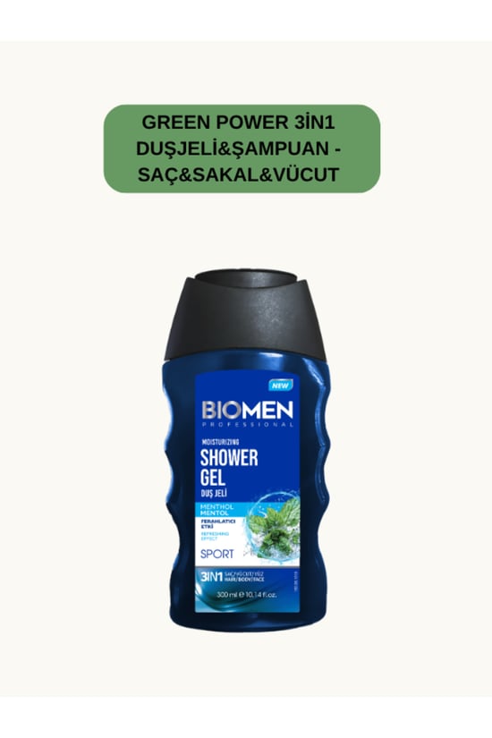 Green Power 3in1 Duşjeli&şampuan - Saç&sakal&vücut 300 Ml