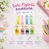 İm@-6124 ( Sulu & Figürlü ) Mika Kristal Anahtarlık ( Gold Kulp & Kancalı )